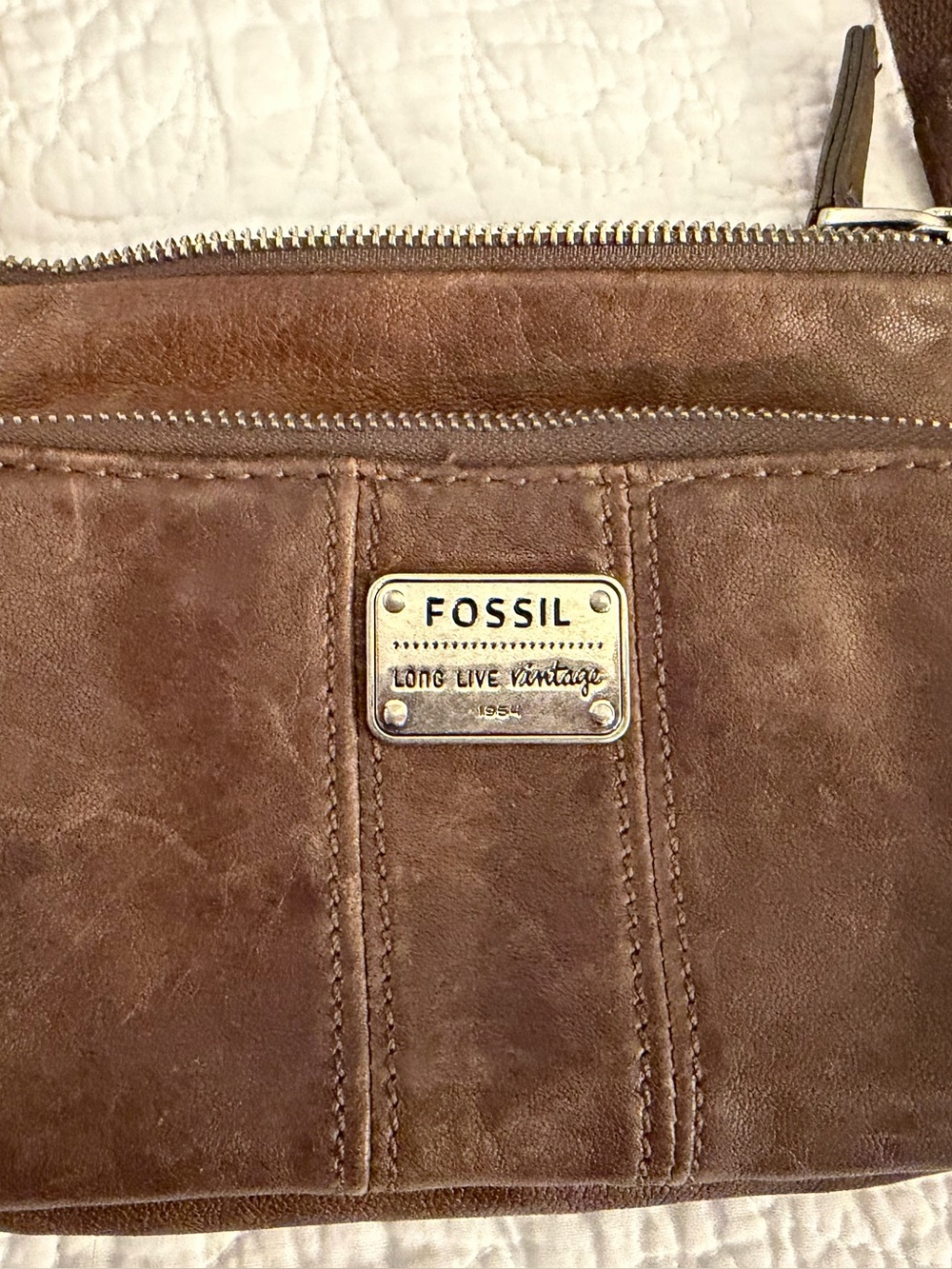 Fossil Brown Leather crossbody purse